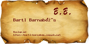 Bartl Barnabás névjegykártya